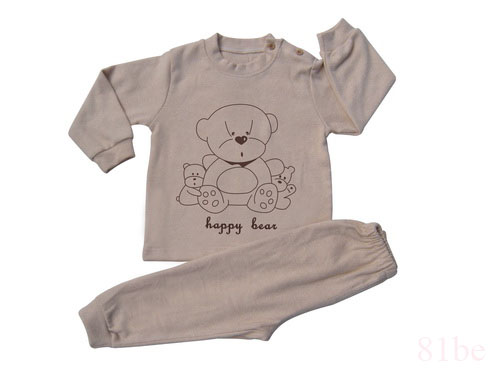 肩钮长袖彩棉婴儿内衣20122601