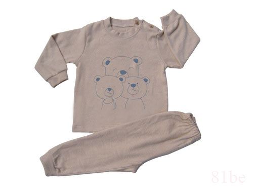 肩钮长袖彩棉婴儿内衣20122602