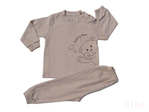 肩钮长袖彩棉婴儿内衣20122603