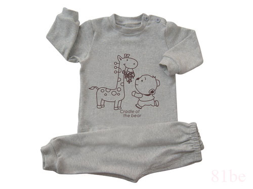 肩钮长袖彩棉婴儿内衣20122604