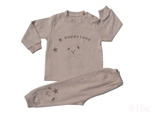 肩钮长袖彩棉婴儿内衣20122606