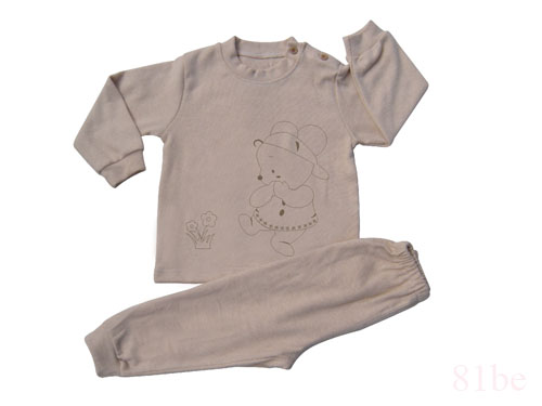 肩钮长袖彩棉婴儿内衣20122607