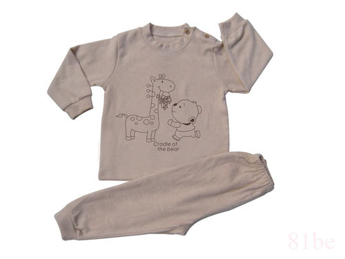 肩钮长袖彩棉婴儿内衣20122608