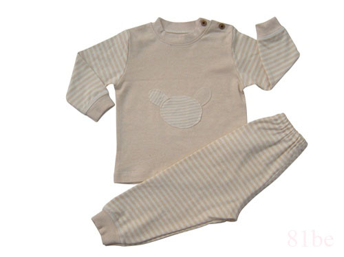 肩钮长袖彩棉婴儿内衣20122609