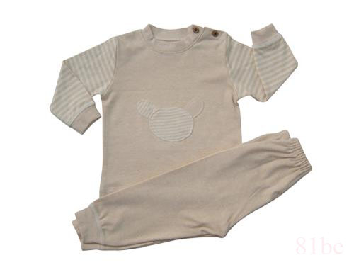 肩钮长袖彩棉婴儿内衣20122610