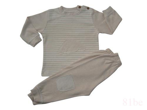 肩钮长袖彩棉婴儿内衣20122612