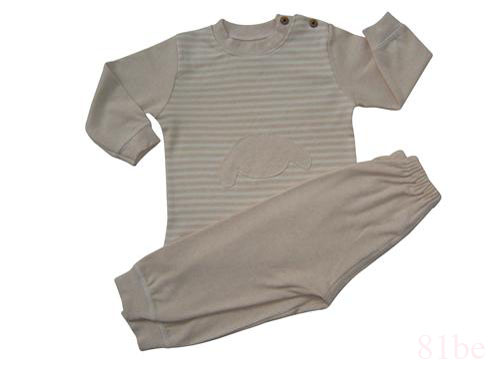 肩钮长袖彩棉婴儿内衣20122613