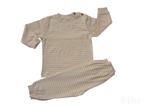 肩钮长袖彩棉婴儿内衣20122614