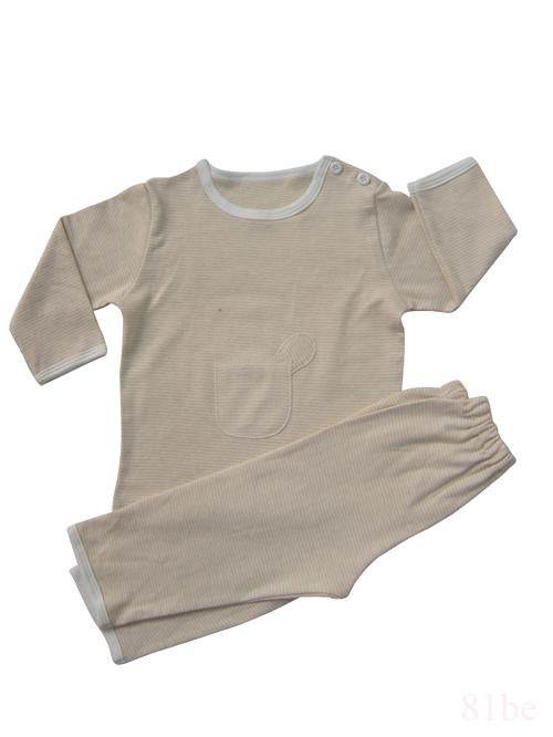 肩钮长袖彩棉婴儿内衣20122615