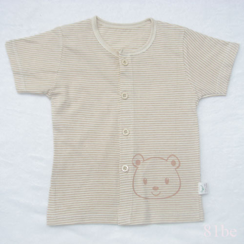 彩棉婴儿开扣短袖内衣20126108