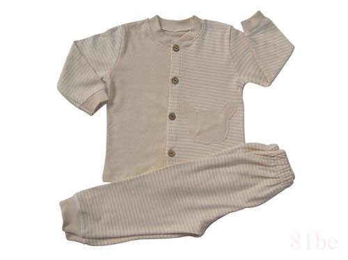 长袖彩棉婴儿开扣内衣20126201